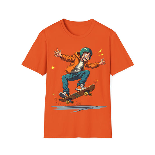 Skateboarder With Orange Hoodie T-Shirt