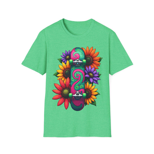 Swirl Deck With Flowers T-Shirt