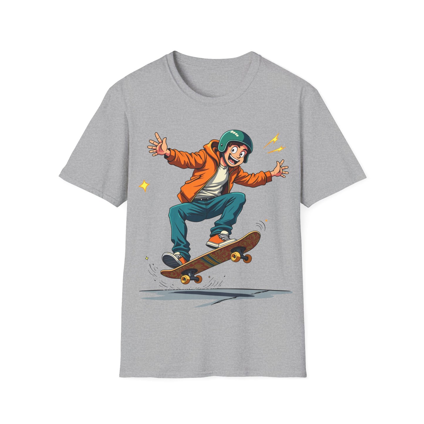 Skateboarder With Orange Hoodie T-Shirt