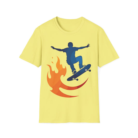 Skater With Yellow Flame T-Shirt