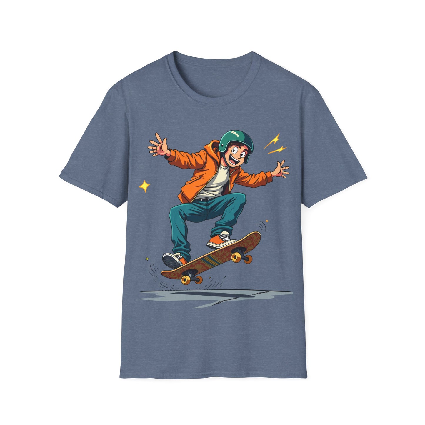 Skateboarder With Orange Hoodie T-Shirt