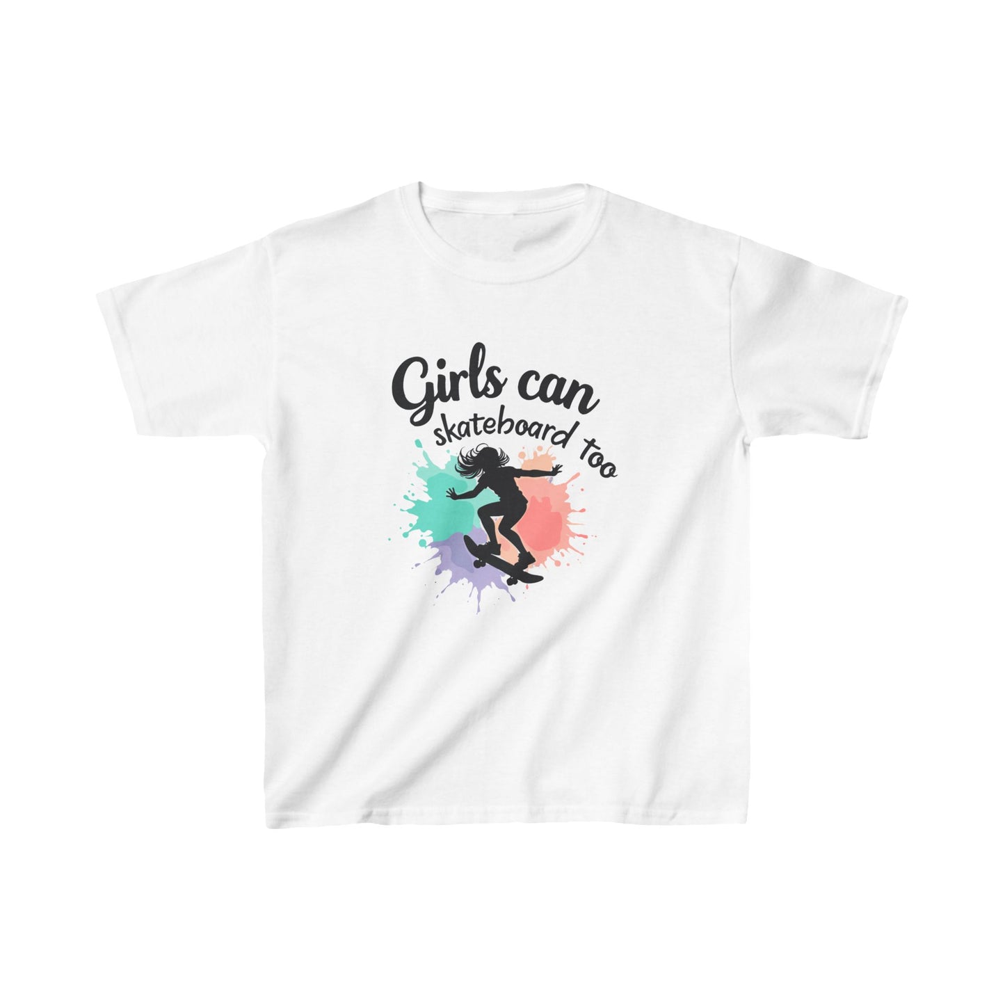 Girls Can Skateboard Too Kid's Tee