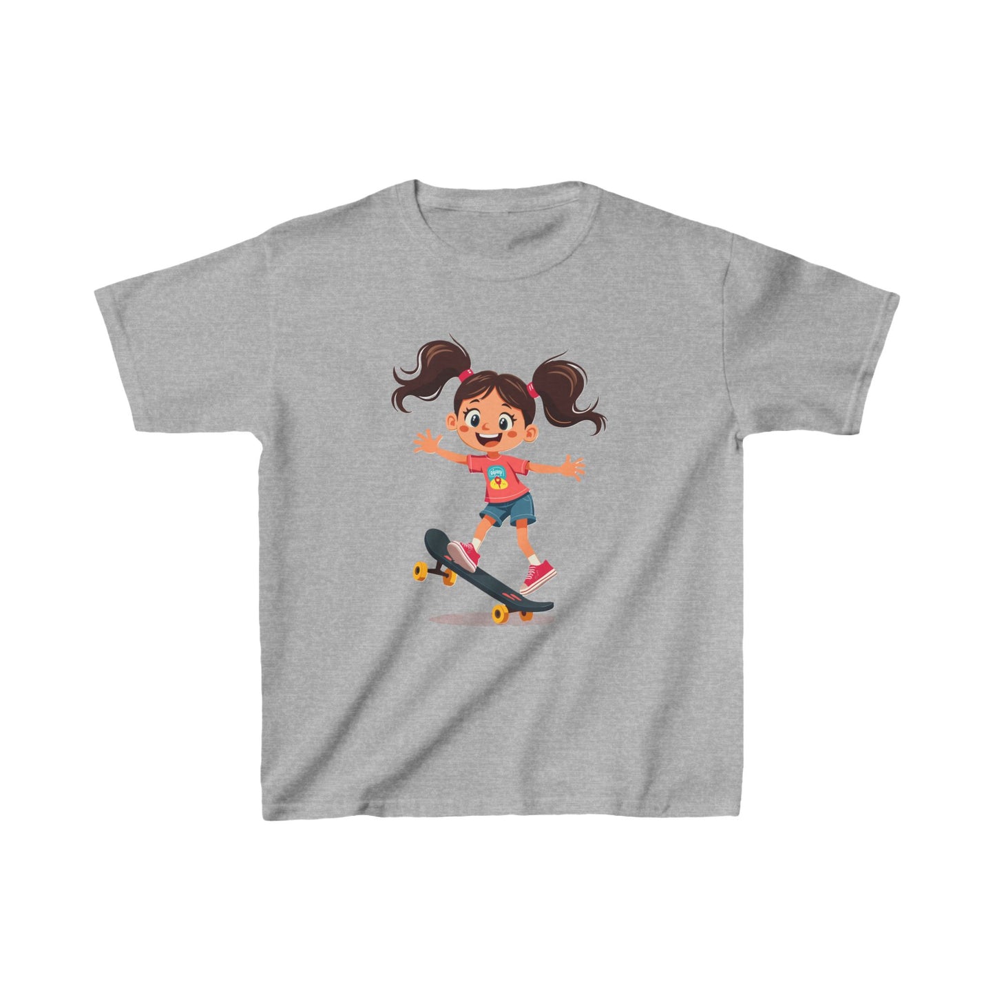 Little Girl Skateboarding Kid's Tee